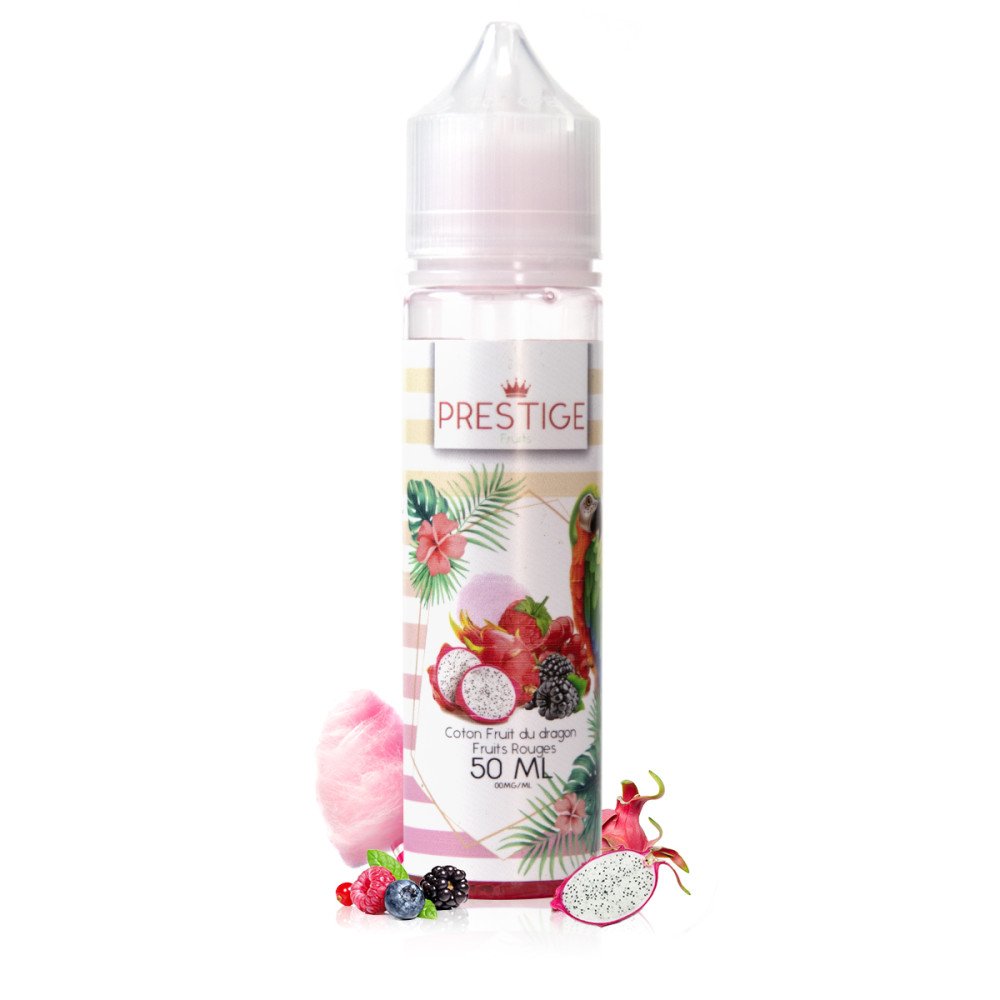 E-liquide Cotton Candy, Fruit du dragon, Fruits rouges 50ml Fruits - Prestige