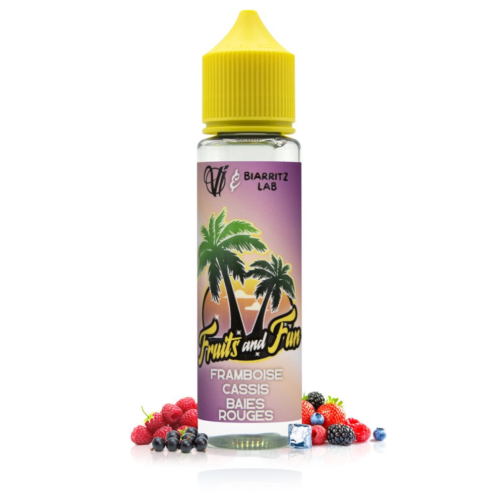 E-liquide Framboise Cassis Baies Rouges 50ml Fruits and Fun - Vape Institut & Biarritz Lab