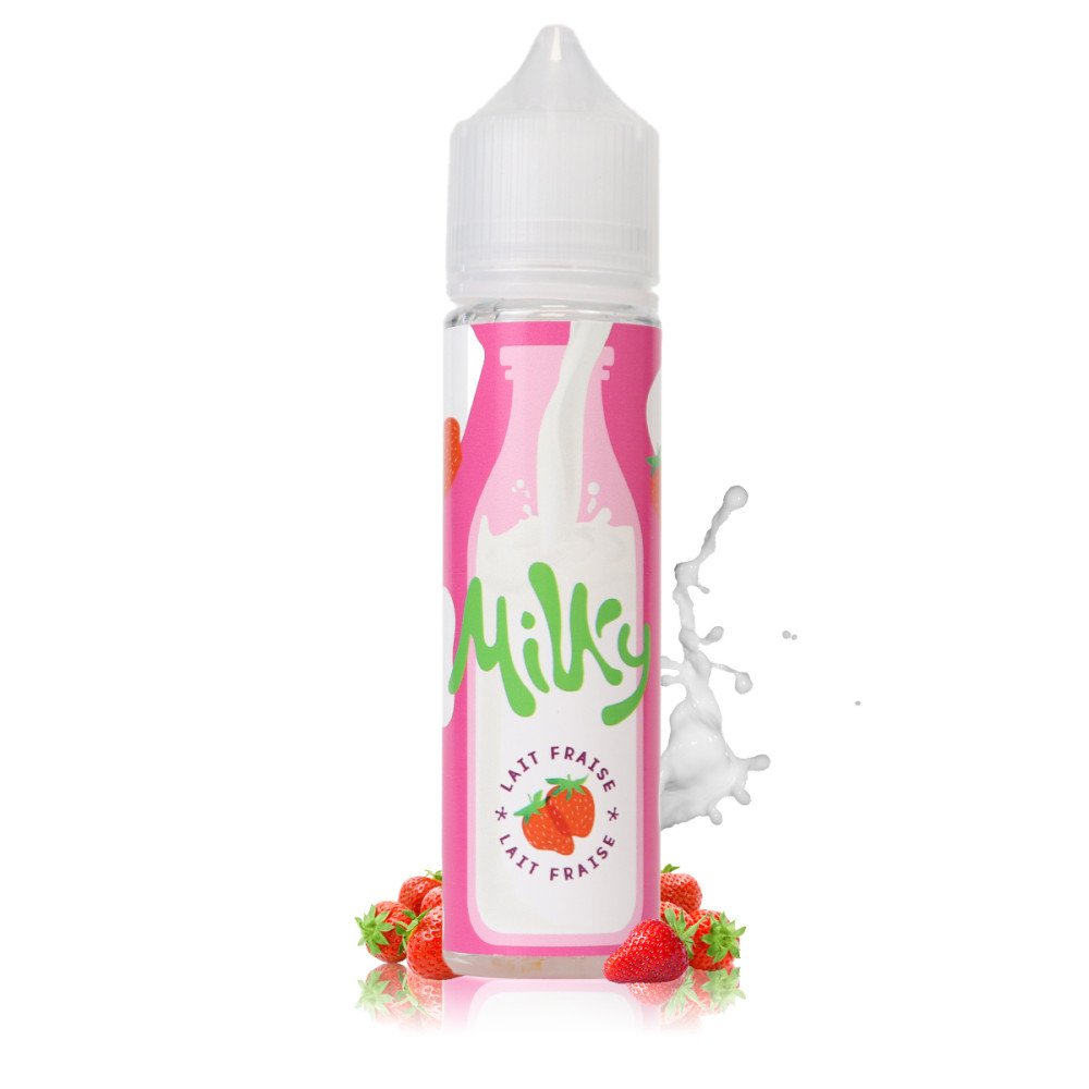 E-liquide Lait Fraise 50ml Milky - Le Coq qui Vape Premium