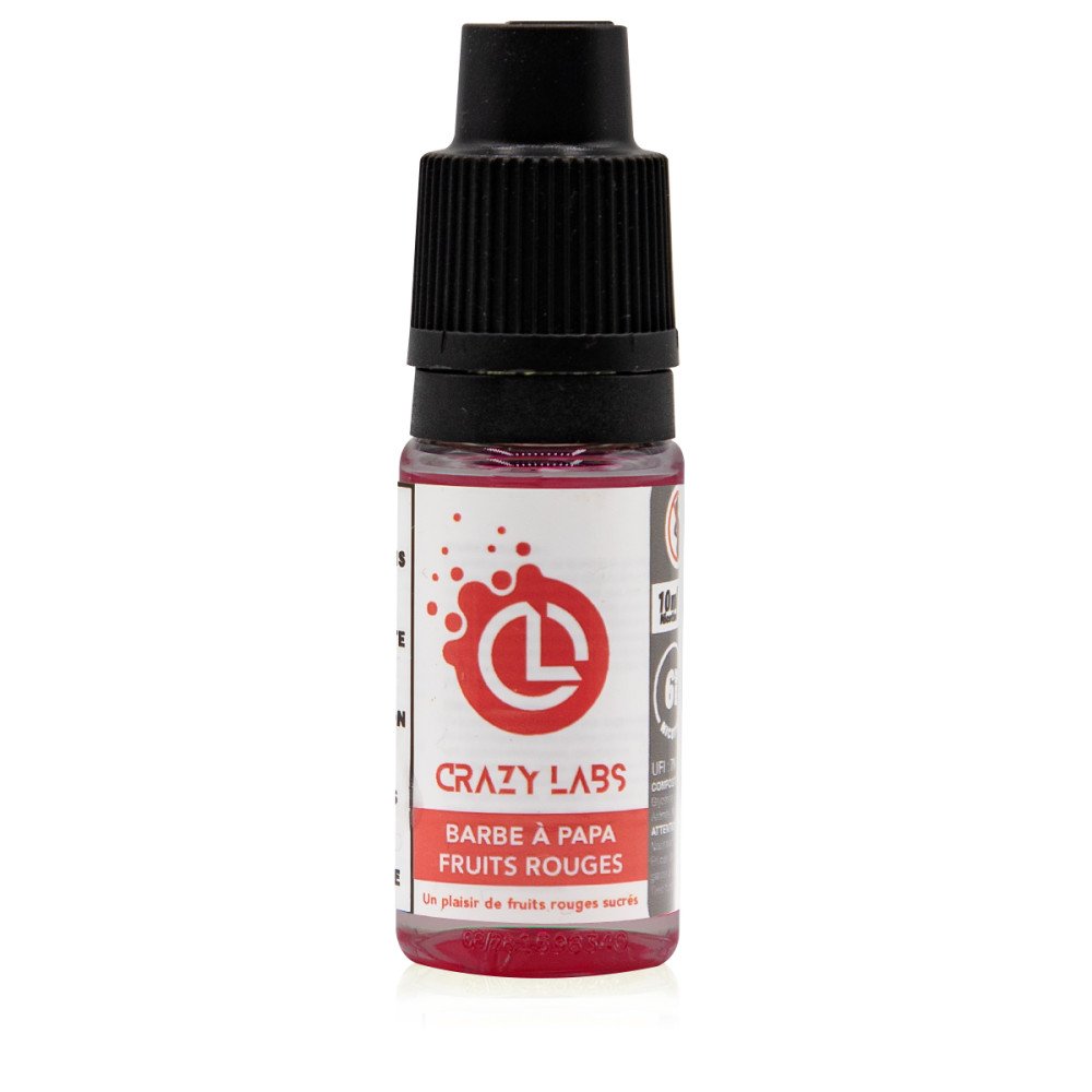 E-liquide Barbe à Papa Fruits Rouges Sel de Nicotine 10ml - Crazy Labs