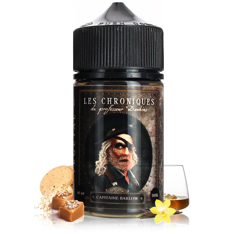 E-liquide Capitaine Barlow 50ml Les Chroniques du Professeur Dawkins - Laboratoire H2O