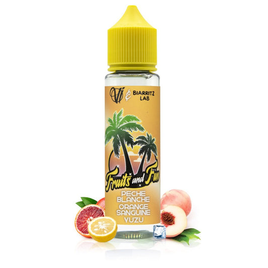 E-liquide Pêche Blanche Orange Sanguine Yuzu 50ml Fruits and Fun - Vape Institut & Biarritz Lab