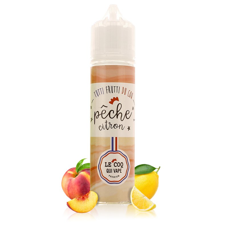 E-liquide Pêche Citron 50ml Tutti Frutti - Le Coq Qui Vape