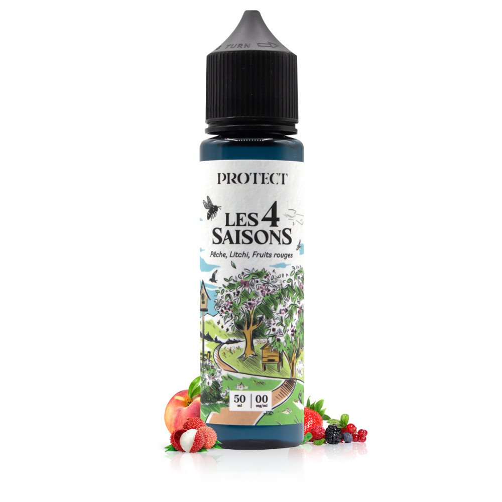 E-liquide Pêche Litchi Fruits Rouges 50ml Les 4 Saisons (Le Printemps) - Protect