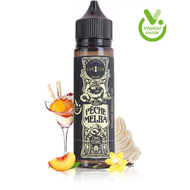 E-liquide Pêche Melba 50ml Dessert - Curieux E-Liquides